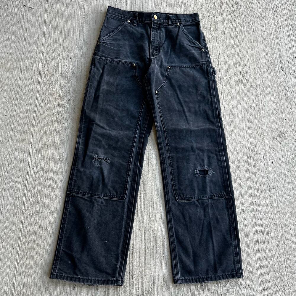 Carhartt faded black double knee work wear carpenter pants
